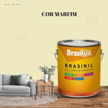 Imagem de Tinta de Parede Amarelo Brasinil Acrílica Anti Mofo 3,2L - BRASILUX, M