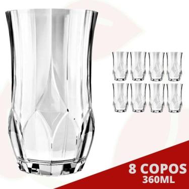Imagem de 8 Copo Ópera Redondo Transparente 360ML Água Suco Drink Nadir - NADIR 