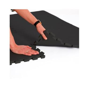 Imagem de Kit 10 Placas Tatame Tapete Eva preto 50 X 50 X 10mm Preto