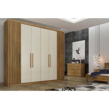Imagem de Guarda Roupa Casal 6 Portas (2 Ripadas) E 8 Gavetas Bolonha/santoro Cumaru/fendi 25 - Novo Horizonte