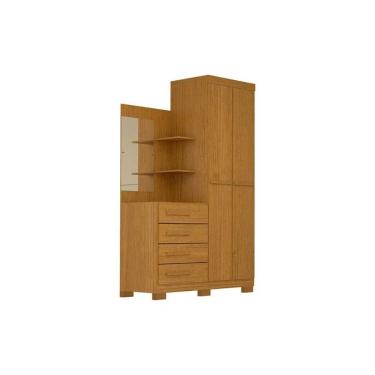 Imagem de Guarda Roupa 2 Portas E 4 Gavetas C/ 1 Espelho Melissa Cinamomo - Acp