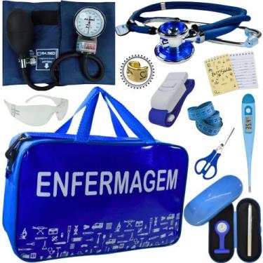 Imagem de Kit Enfermagem Top Cores Premium Completo Estagio - Love Saude, AZUL E