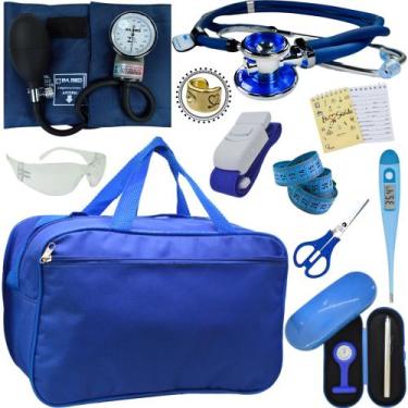 Imagem de Kit Enfermagem Top Cores Premium Completo Estagio - Love Saude, AZUL P