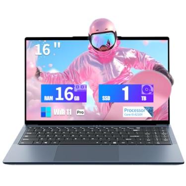 Imagem de AVENKA Laptop para jogos i5, laptop de 16 polegadas de até 3,60 GHz, notebook executivo para 16 GB de RAM, SSD de 1 TB, tela Full HD 1920 x 1200, teclado retroiluminado com abertura de ângulo de 180