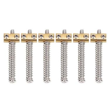 Imagem de Banworks Selas de ponte de 10,8 mm (27/162.6 cm) selas de ponte redondas para guitarras elétricas Telecaster Tele TL 54 mm (2-1/20.3 cm) Pacote com 6 parafusos cromados JT/QM-06