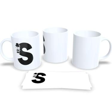 Imagem de Caneca de Porcelana Masculina Letra Inicial do Alfabeto (S)