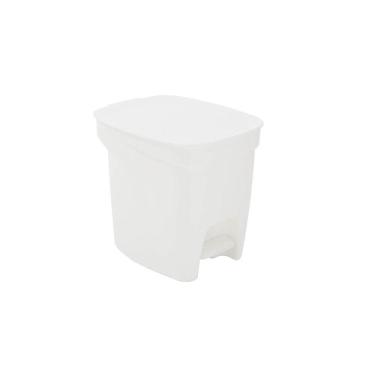 Imagem de Lixeira Tramontina Basic Compact Em Polipropileno Branco Com Haste Em Aço Galvanizado 7 L Tramontina
