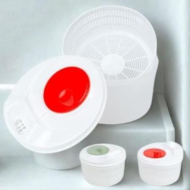 Imagem de Centrífuga Manual de Salada com Escorredor 4 Litros – Secador de Folhas, Vegetais e Hortaliças – Plástico Resistente – Sortida