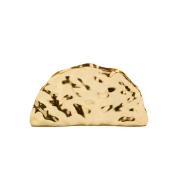 Imagem de DONGSUO Bolsa clutch de metal luxuosa, dourada, bolsa de mão para festa de casamento à noite com alça de cobra, acessório de moda feminina