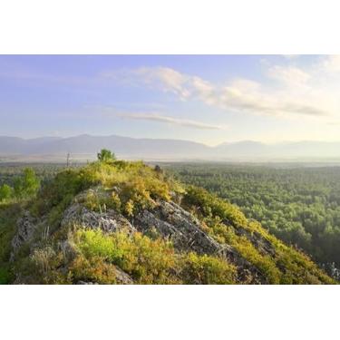 Imagem de Quadro Decorativo com Estampa Blooming Mountainside Morning Light Under Blue 50 x 50 Papel 2 unidades