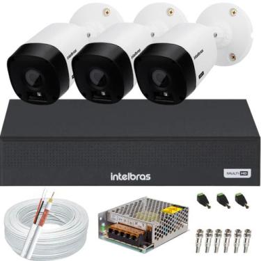 Imagem de Kit DVR Intelbras 8 canais 1108c H.265 sem HD 3 câmeras Vhl 1120B