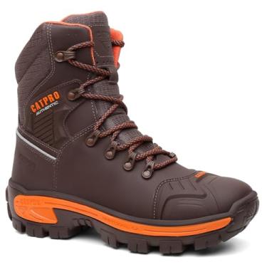 Imagem de Bota Masculino Em Couro Para Trabalho EPI Coturno Resistente e C.A Marrom/39