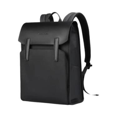Imagem de Mochila Executiva De Couro Preto Impermeável Para Laptop De 15,6 Poleg