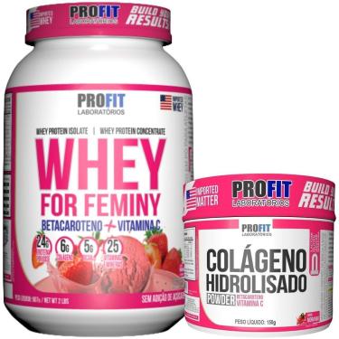 Imagem de WHEY PROTEIN FEMININO 907G l COLÁGENO HIDROLISADO 150G l PROFIT-Unissex