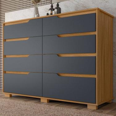 Imagem de Cômoda para Quarto 8 Gavetas Georgia Freijó/Cinza