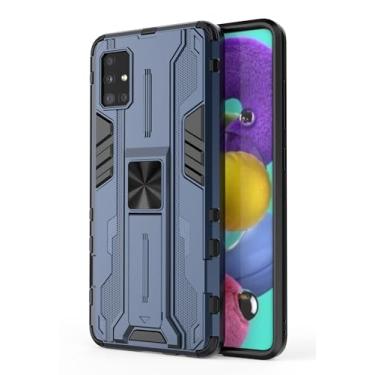 Imagem de SORAKA Capa para Samsung Galaxy A51 4G com suporte Capa de proteção resistente para Samsung Galaxy A51 4G Capa com placa de metal para suporte magnético para carro Capa Silm Fit