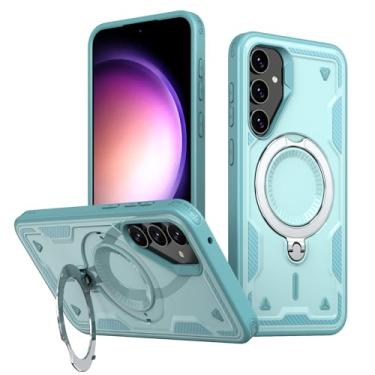 Imagem de SORAKA Capa para Samsung Galaxy S23 FE com suporte,compatível com MagSafe,Capa Samsung Galaxy S23 FE com chapa de ferro Capa resistente que absorve choques Proteção contra quedas de nível militar