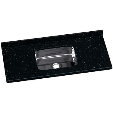 Imagem de Pia Cozinha Sintético 120X55cm Cuba Inox Pedra Escura - 562208 - A.J.RORATO