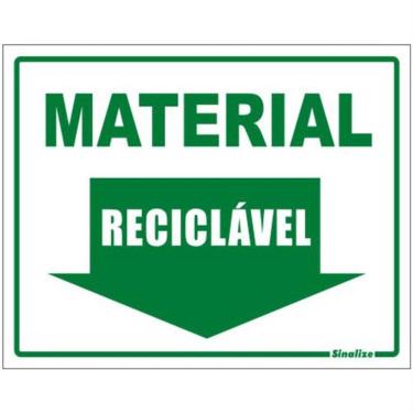 Imagem de Placa de Poliestireno Auto-Adesiva 20x15cm Material Reciclável - 220 BL - SINALIZE