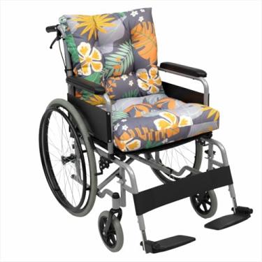 Imagem de MENURSY Almofada para assento de cadeira de rodas e encosto para idosos, deficientes e deficientes - Acessórios para cadeira de rodas de alívio de pressão, 30,5 cm C x 28 cm L (flor)