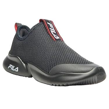 Imagem de Tenis Infantil Fila Funny Masculino, Preto/Branco/Vermelho, 36