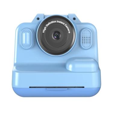 Imagem de Câmera de impressão instantânea infantil – Câmera digital divertida e fácil de usar para crianças, impressora de fotos instantâneas, para aniversários, feriados e atividades familiares (azul)