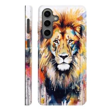 Imagem de Compatível com Samsung Galaxy S25 FE 5G, capa para Samsung Galaxy S25 FE camada dupla proteção contra quedas de corpo inteiro, leão de grafite colorido