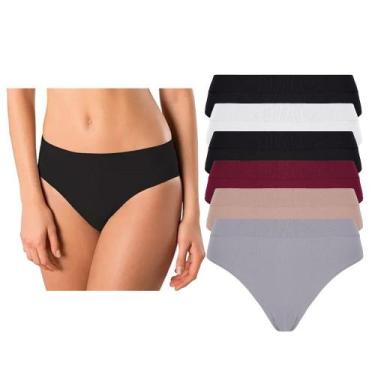 Imagem de Kit 6 calcinha lupo  microfibra sem costura basica original, P, Sortid