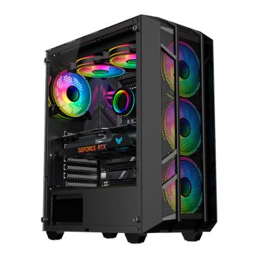 Imagem de Gabinete Gamer Kalkan Alfern S/Fan S/Fonte MidTower Micro-ATX Preto - KLK00034