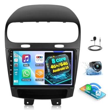 Imagem de [8 núcleos 4G + 64G] Rádio de carro Android 15 para Dodge Journey 2011-2019 com carplay sem fio, Android Auto, tela sensível ao toque, Dodge Journey, estéreo para carro com WiFi/GPS, Bluetooth, FM/RDS