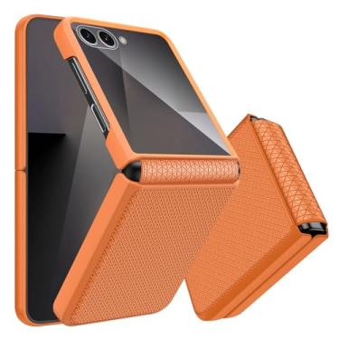 Imagem de Giyer Capa protetora de tela integrada para Samsung Galaxy Z Flip 7, 5G, resistente, resistente, à prova de choque, dobradiça, capa protetora rígida de policarbonato com textura elegante para Samsung