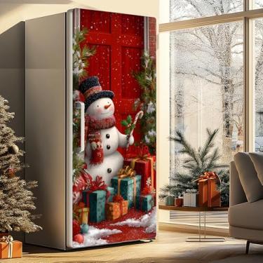 Imagem de Adesivo autoadesivo para geladeira, adesivo de vinil para geladeira, papel de parede mural de porta removível para decoração de cozinha e casa