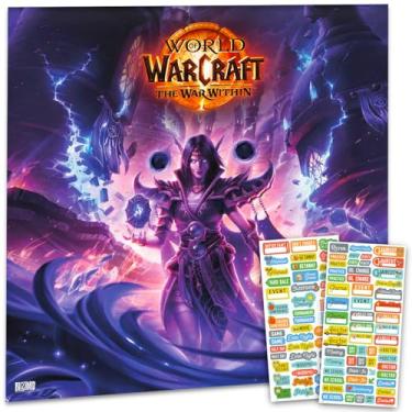 Imagem de Calendário de World of Warcraft 2026 - Deluxe 2026 World of Warcraft: The War Within Wall Calendar Bundle com mais de 100 adesivos de lembrete de calendário (presentes de videogame, material de