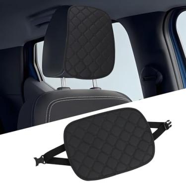 Imagem de Hovom Capa de encosto de cabeça de carro, capa de apoio de cabeça de assento frontal de couro respirável macio para carros, protetor de encosto de cabeça automotivo à prova d'água, decoração universal