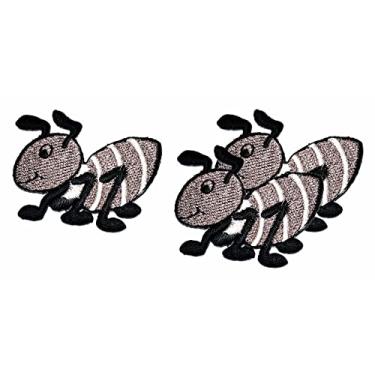 Imagem de Personagem de desenho animado cinza formiga bordado ferro costurados adesivos motivos artesanato costura bordado fantasia camiseta chapéu jeans mochilas para homens mulheres meninos meninas (3 peças)