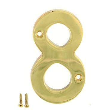 Imagem de ZhongWang Hardware A300 10 cm latão brilhante casa número 8/ZhongWang Hardware A300 Casa de latón brillante de 4 pulgadas Número 8