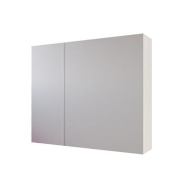 Imagem de Espelheira Suspensa Klein Moderna com Prateleiras para Banheiro - JM3 Móveis (Branco/Nature)