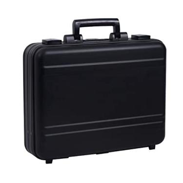 Imagem de urecimy Maleta masculina de metal 40 x 30 x 11 cm, caixa de ferramentas de alumínio, estojo médico familiar, mala de dinheiro com espuma preta