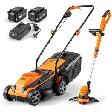 Imagem de LawnMaster 20VMWGT: Cortador de Grama e Aparador de Grama, Combo com 2 Baterias de 4.0Ah e Carregador 24V MowerTrimmer