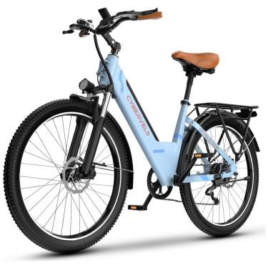 Imagem de Bicicleta Elétrica Aoango EK2 Langse Azul D 26" | Motor Brushless 1000W Pico, Bateria 48V 720Wh, 7 Velocidades, Suspensão Ajustável