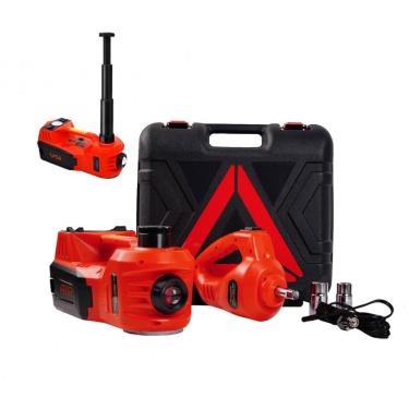 Imagem de Macaco Hidráulico Elétrico ROGTZ 5 Toneladas 12V Portátil Alcance de Elevação 45 Centímetros com Chave de Impacto e Bomba Infladora de Pneus