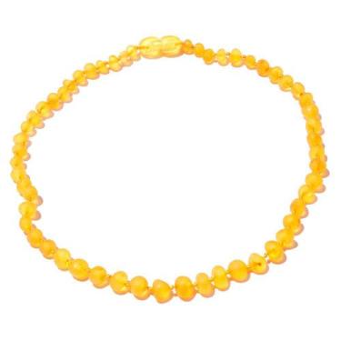 Imagem de Colar de Âmbar Báltico Limão Não Polido para Bebê - Âmbar Original