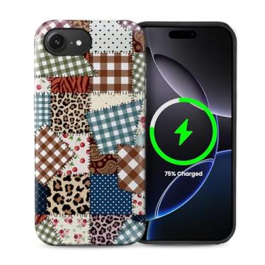 Imagem de Toulas Capa para iPhone 16e, [compatível com MagSafe], capa rígida de camada dupla híbrida resistente a arranhões, estampa de leopardo e cerejas