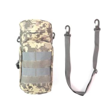 Imagem de Jipemtra Bolsa tática militar MOLLE para garrafa de água H2O suporte de hidratação militar MOLLE bolsa de transporte tática para atividades ao ar livre, corrida, ciclismo, acampamento (ACU)