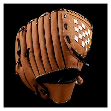 Imagem de Luva de basebol, luvas de rebatidas desportos ao ar livre luva de beisebol castanha equipamento de prática de softball mão esquerda para treino de mulher de homem adulto (cor: 75 (32,5-42,5),