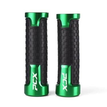 Imagem de GRJQRKHZ Punhos de guidão de motocicleta para H&onda PCX 125 PCX150 2018-2021 Extremidades do punho do guidão da motocicleta Acessórios de liga de alumínio, verde