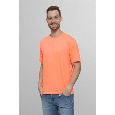 Imagem de Camiseta Dry Fit Comfort com Elastano Laranja Neon - Proteção UV 50 - 