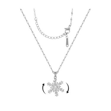 Imagem de KONPJE Colar de girassol para mulheres, colar de lua dourada, colar de coração giratório, cristal, flor, ansiedade, colares de ansiedade, luas crescentes, acessórios de joias, Medium, Cobre, Sem Pedra