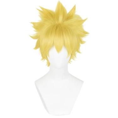 Imagem de Peruca meio a meio curta loira espetada em camadas resistente ao calor