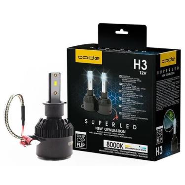 Imagem de Lampada Super Led H3 8000K 6400 Lumens Code New Generation - TechoOne